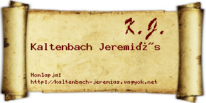 Kaltenbach Jeremiás névjegykártya